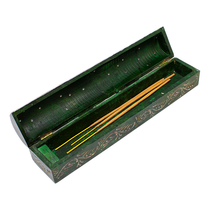 Spiritual Flower Pattern 11 Inches Casket Incense Holder