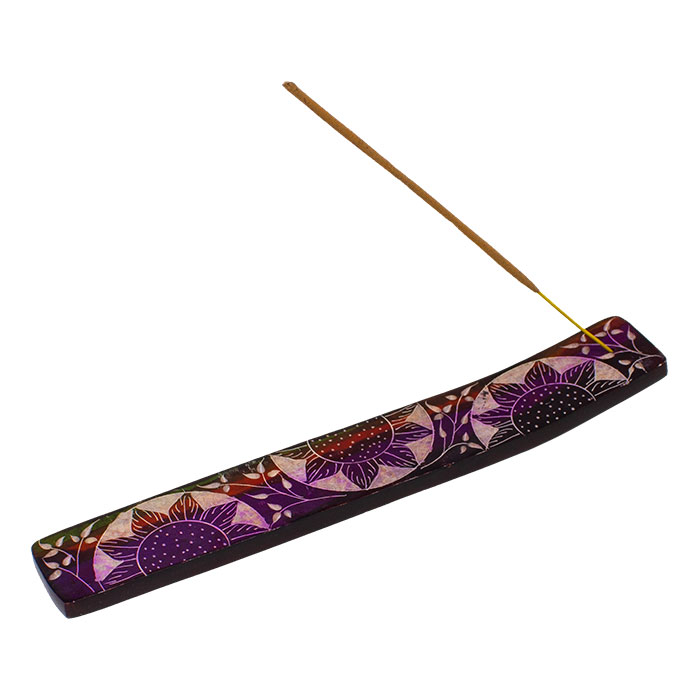 Bold Flower Motif Flat 10 Inches Soapstone Incense Platter Ct-3