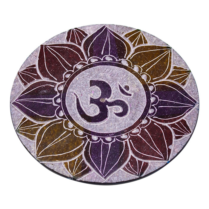  ॐ Spiritual Blossom 4 Inches Soapstone Scented Aroma Plate Ct-2