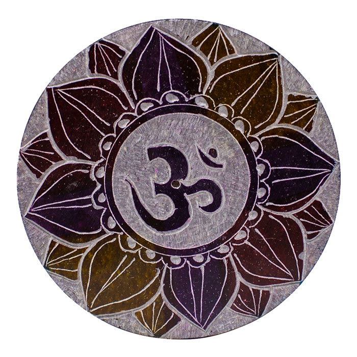  ॐ Spiritual Blossom 4 Inches Soapstone Scented Aroma Plate Ct-2