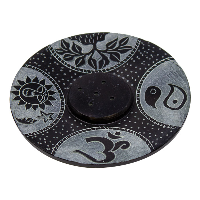 ॐ Solar Serenity Design 4 Inches Soapstone Scented Aroma Plate Ct-2