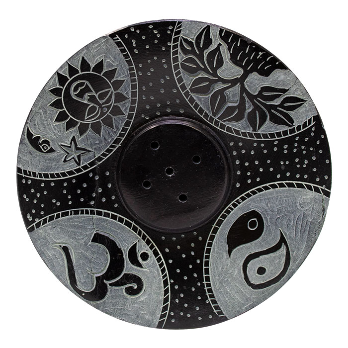 ॐ Solar Serenity Design 4 Inches Soapstone Scented Aroma Plate Ct-2