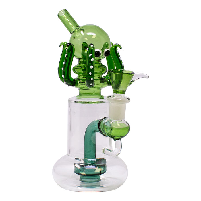 Green Octopus 7 Inches Glass Bong 