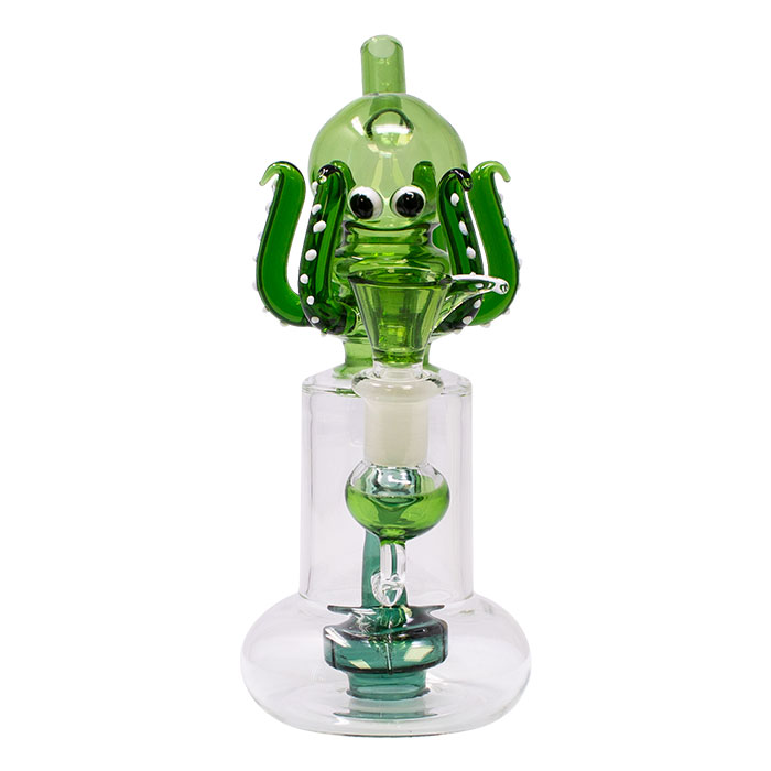 Green Octopus 7 Inches Glass Bong 