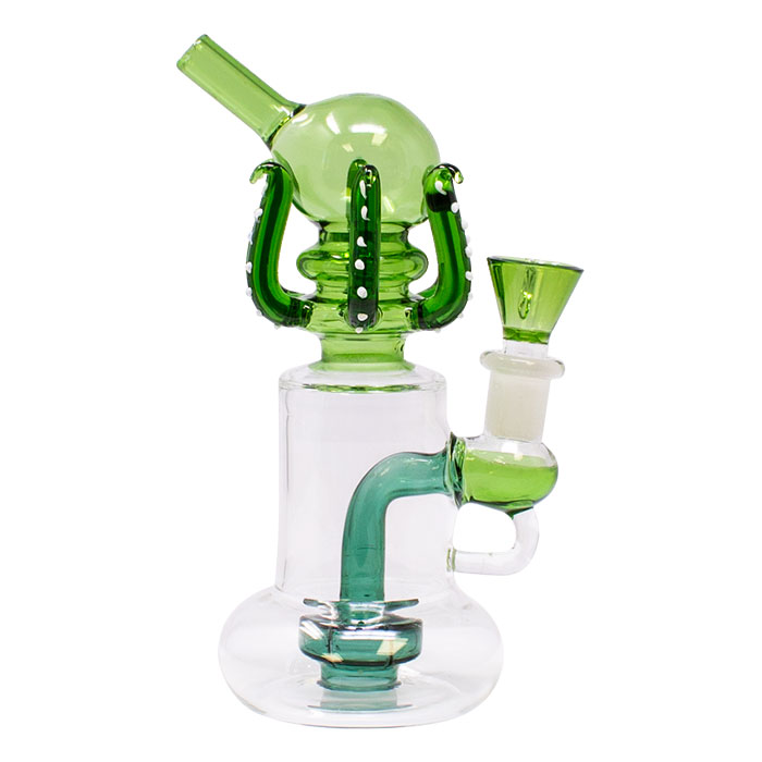 Green Octopus 7 Inches Glass Bong 