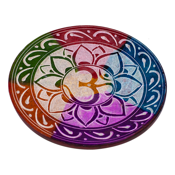 ॐ Inner Peace Art 5 Inches Soapstone Circle Incense Holder