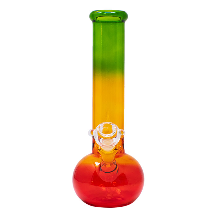 Rasta Colored Cylindrical Medium 12 Inches Glass Bong