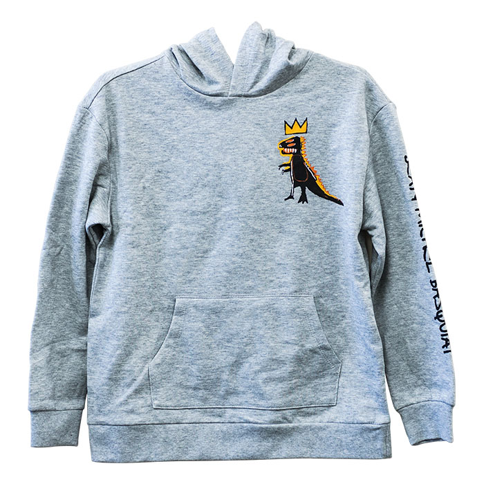 Boy's Grey Basquiat Dragon Graphic Hoodie