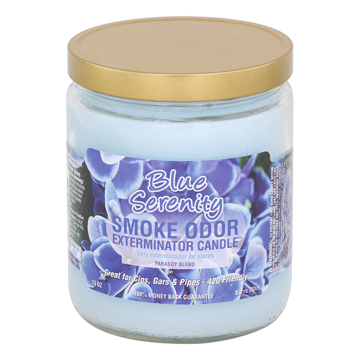 Blue Serenity Smoke Odor Year-Round Fragrances Exterminator Candle 