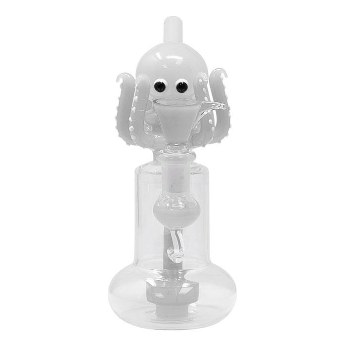 White Octopus 7 Inches Glass Bong 