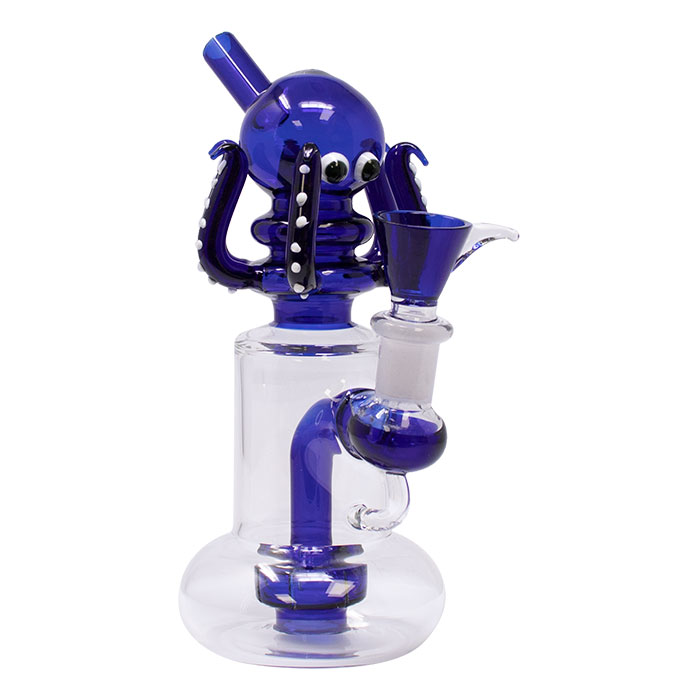 Blue Octopus 7 Inches Glass Bong 