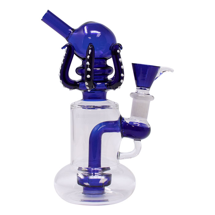 Blue Octopus 7 Inches Glass Bong 