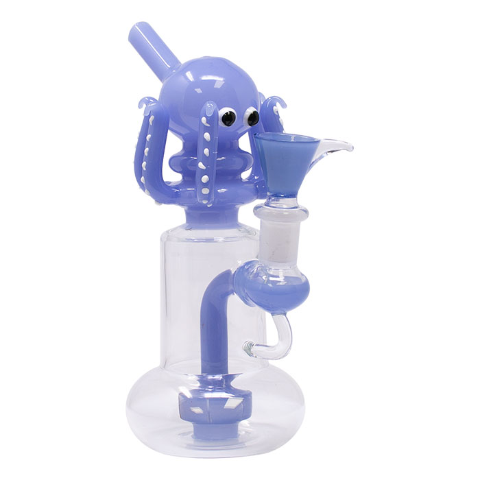 Sky Blue Octopus 7 Inches Glass Bong 