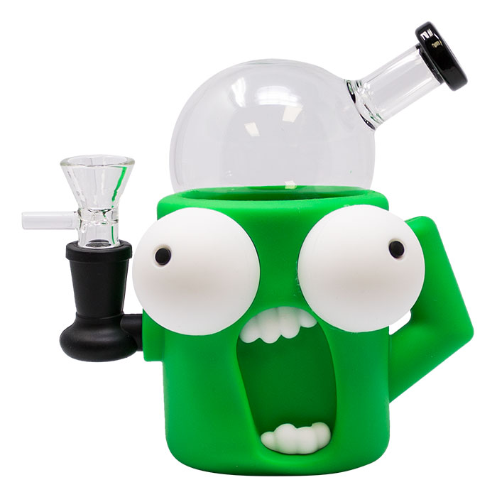 Green Quirky Eye-Popping 6 Inches Silicone Bong