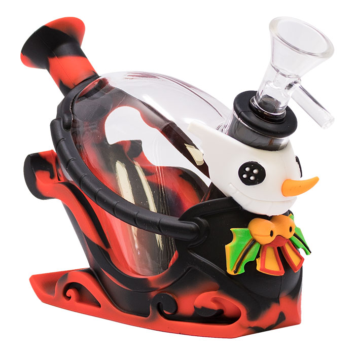 Red-Black SubQuack Cruiser 8 Inches Silicone Bong