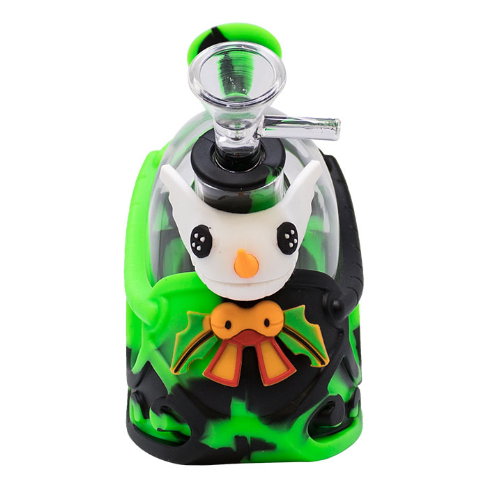 Black-Green SubQuack Cruiser 8 Inches Silicone Bong