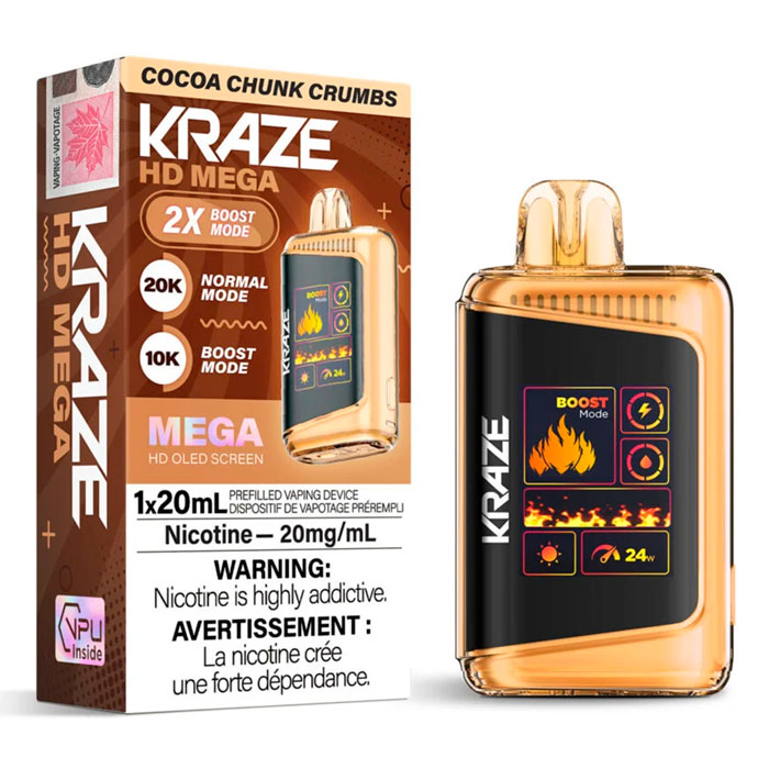 Cocoa Chuck Crumbs Kraze HD Mega 20000 Puffs Disposable Vape Ct 5