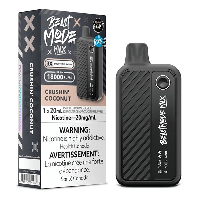 (Stamped)Chrushin Coconut Beast Mode Max 18000 Puffs Disposable Vape by Flavour Beast Ct 5