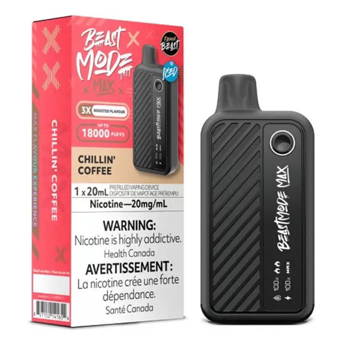 (Stamped)Chillin Coffee Flavour Beast Mode Max 18000 Puffs Disposable Vape by Flavour Beast Ct 5