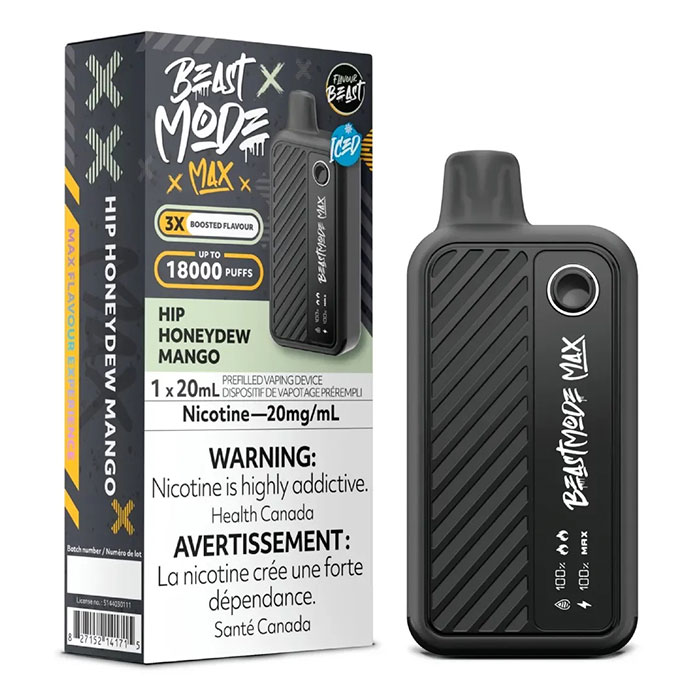 (Stamped)Hip Honeydew Mango Flavour Beast Mode Max 18000 Puffs Disposable Vape by Flavour Beast Ct 5