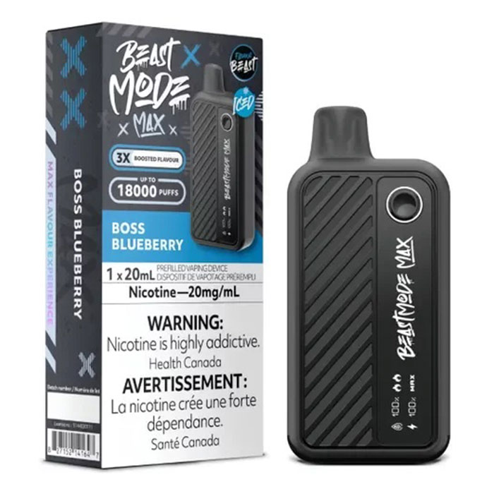 (Stamped)Boss Blueberry Beast Mode Max 18000 Puffs Disposable Vape by Flavour Beast Ct 5