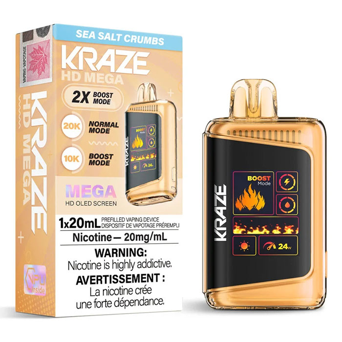 Sea Salt Crumbs Kraze HD Mega 20000 Puffs Disposable Vape Ct 5