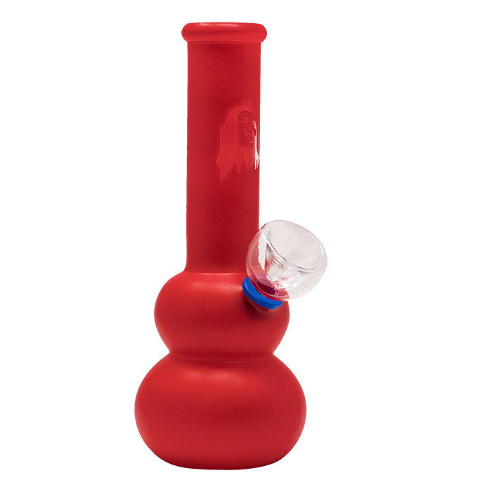 Red Frosted Color Glass Bong 7 Inches