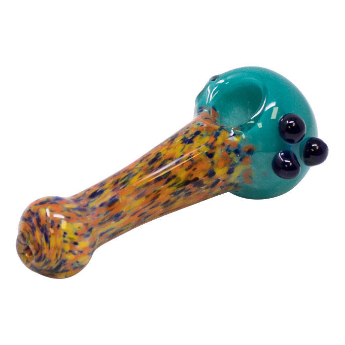 Sky Blue Inside Out Spotted Design 4 Inches Glass Pipe