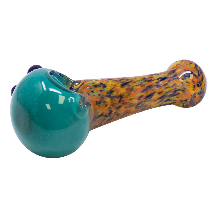 Sky Blue Inside Out Spotted Design 4 Inches Glass Pipe