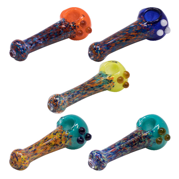 Sky Blue Inside Out Spotted Design 4 Inches Glass Pipe