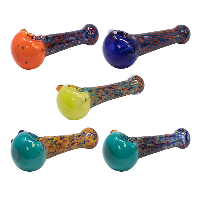 Sky Blue Inside Out Spotted Design 4 Inches Glass Pipe