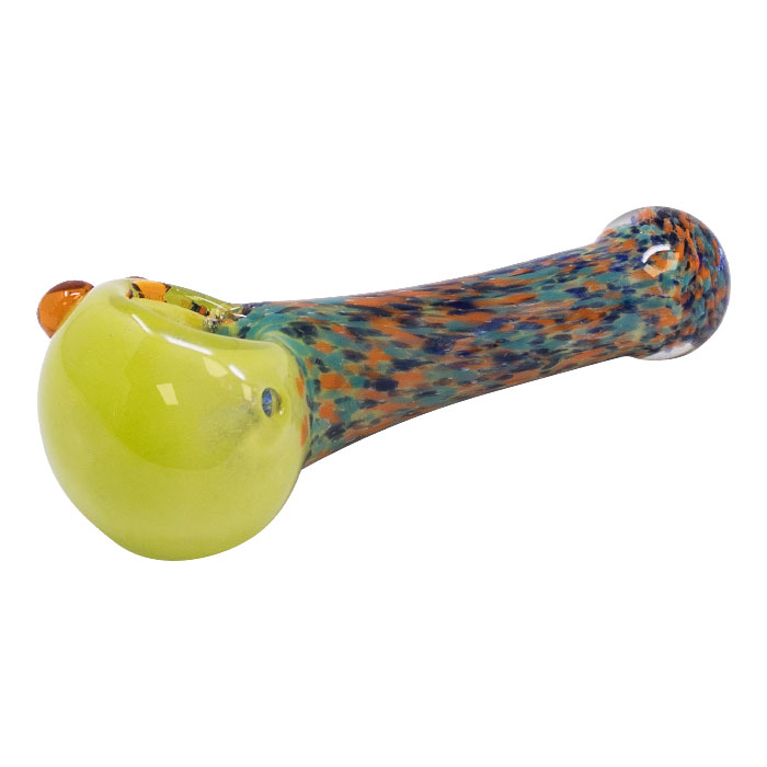 Green Inside Out Spotted Design 4 Inches Glass Pipe