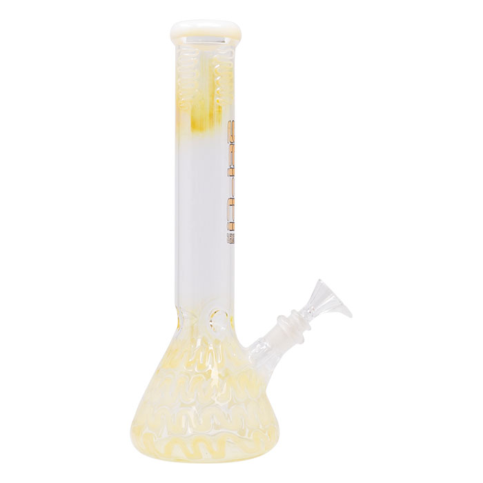 White Waves of Zigs Sci Fi 14 Inches Glass Bong