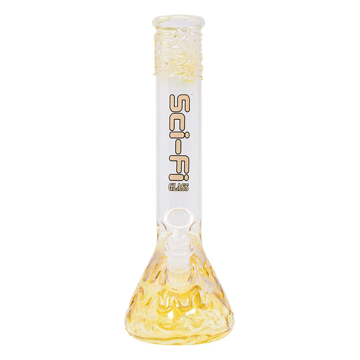 Gold Waves of Zigs Sci Fi 14 Inches Glass Bong