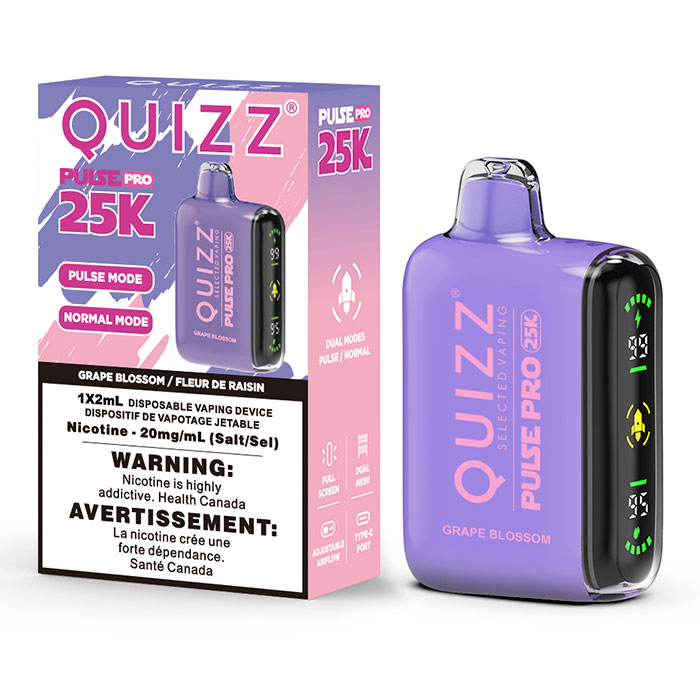 Grape Blossom Quizz Pulse Pro 25000 Puffs Disposable Vape Ct 10