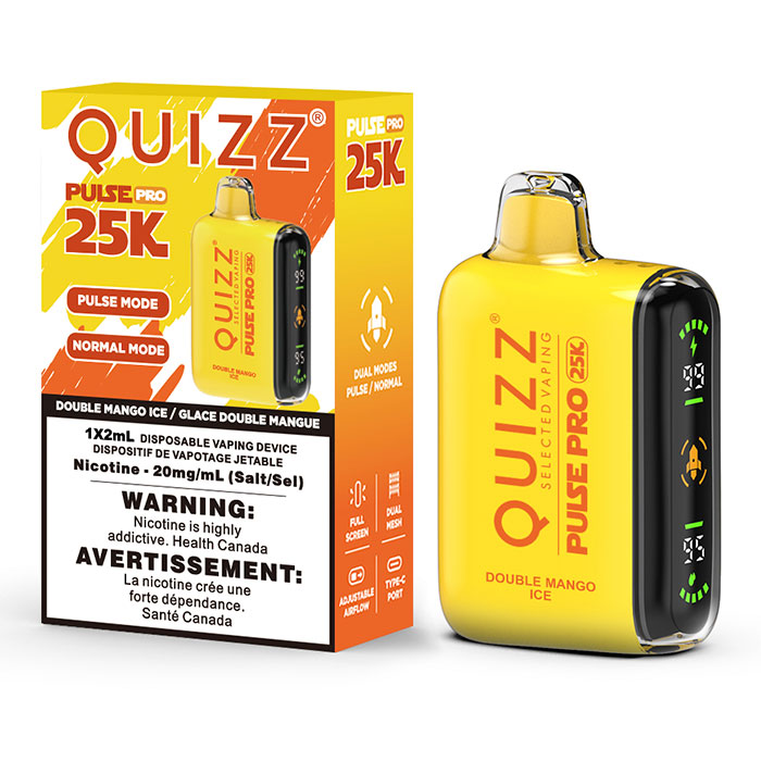 Double Mango Ice Quizz Pulse Pro 25000 Puffs Disposable Vape Ct 10