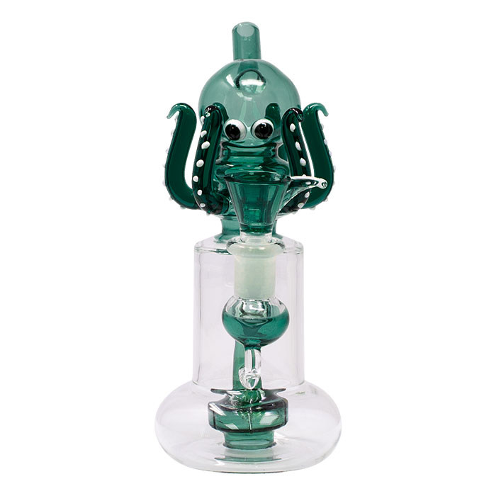 Teal Octopus 7 Inches Glass Bong