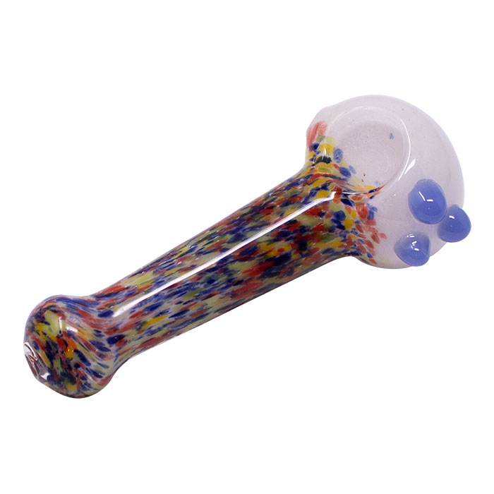 White Insideout Spotted Design Glass Pipe 4.5 Inches White Insideout Spotted Design Glass Pipe 4.5 Inches