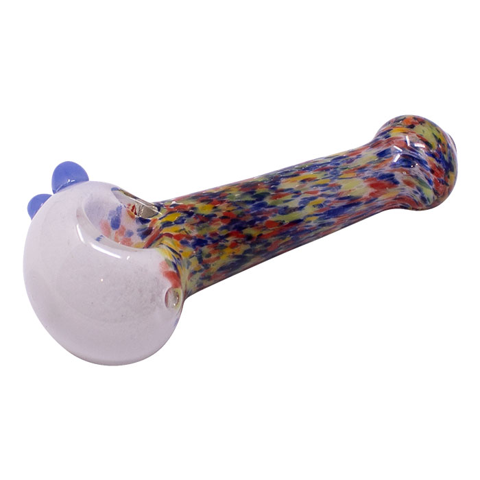 White Insideout Spotted Design Glass Pipe 4.5 Inches