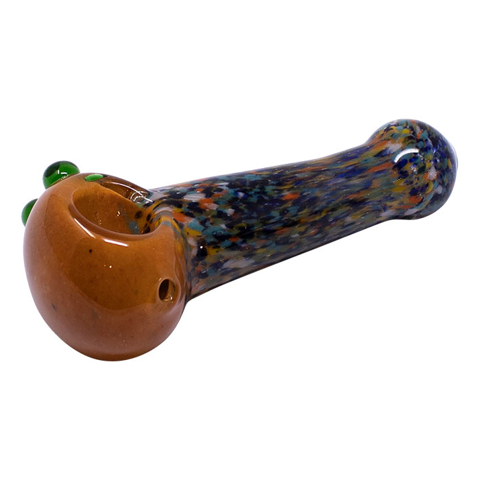 Brown Insideout Spotted Design Glass Pipe 4.5 Inches