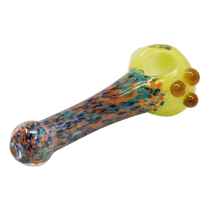 Green Insideout Spotted Design Glass Pipe 4.5 Inches Green Insideout Spotted Design Glass Pipe 4.5 Inches