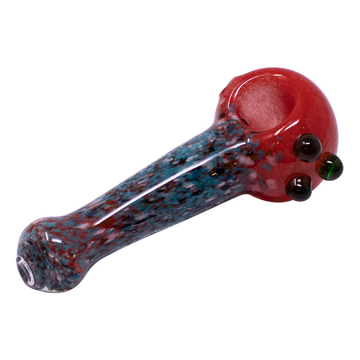 Red Insideout Spotted Design Glass Pipe 4.5 Inches Red Insideout Spotted Design Glass Pipe 4.5 Inches