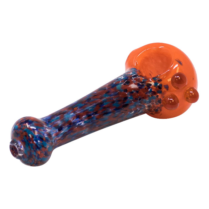 Orange Insideout Spotted Design Glass Pipe 4.5 Inches