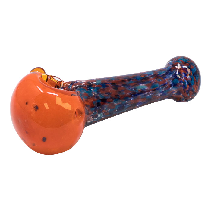 Orange Insideout Spotted Design Glass Pipe 4.5 Inches
