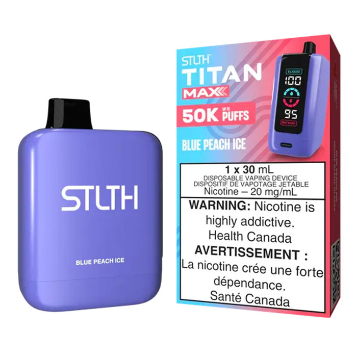 (Stamped) Blue Peach Ice Stlth Titan 50000 Puffs Disposable Vape Ct 4