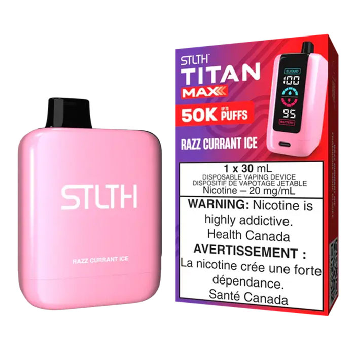 (Stamped) Razz Currant Ice Stlth Titan 50000 Puffs Disposable Vape Ct 4