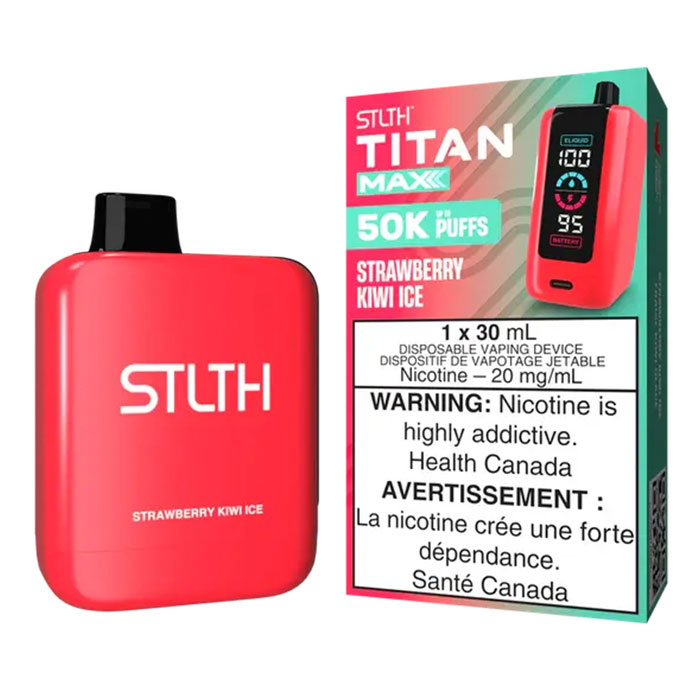 (Stamped) Strawberry Kiwi Ice Stlth Titan 50000 Puffs Disposable Vape Ct 4