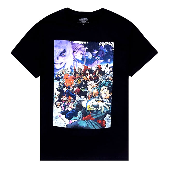 Men's Black Short Short Sleeve My Hero Academia Graphic T-Shirt