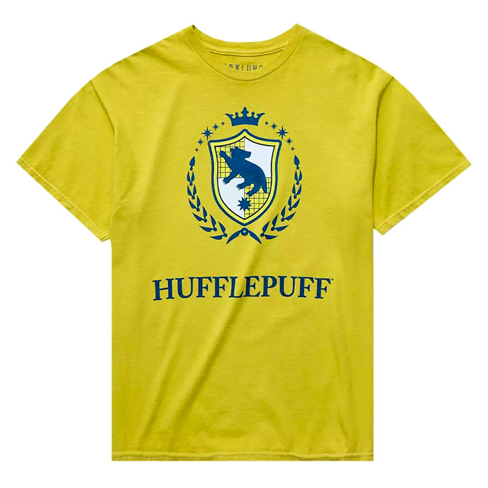 Men's Yellow Short Sleeve Hufflepuff Graphic T-Shirt