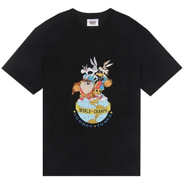 Unisex Black Short Sleeve World Champs Looney Tunes Graphic T-Shirt